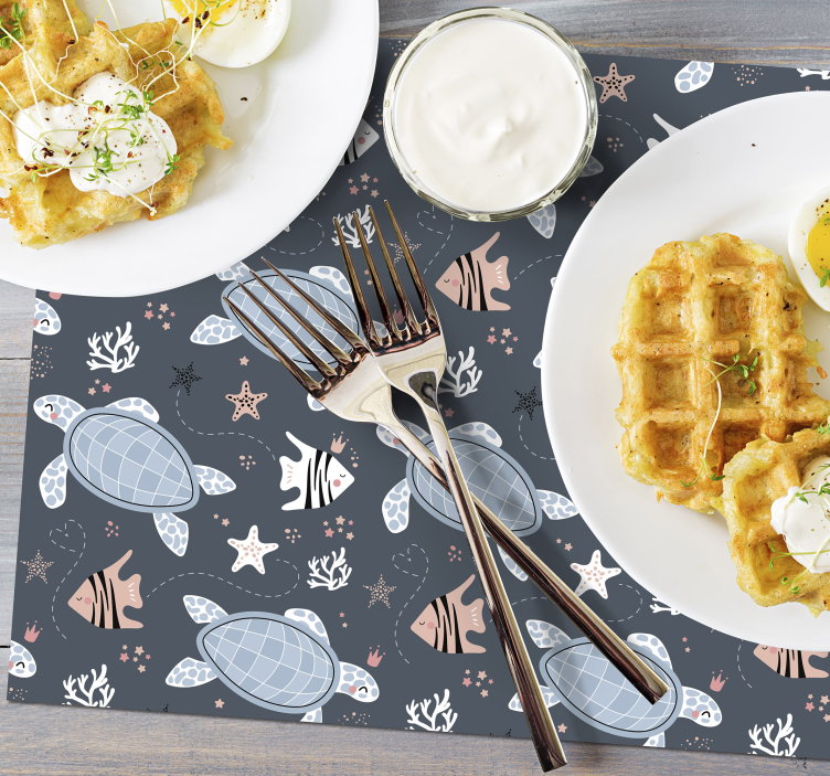 Tischset kinder mit ozeanlebewesen-muster - TenStickers