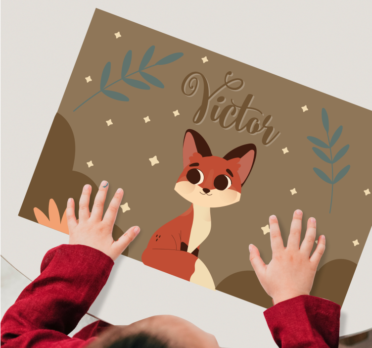 Tischset kinder mit süßem fuchs-charakter - TenStickers