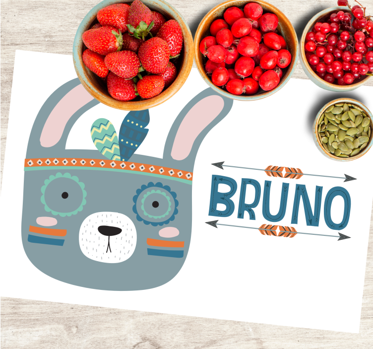 Tischset kinder mit süßen tierköpfen - TenStickers