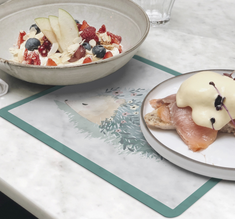 Tischset kinder mit süßer igelillustration - TenStickers