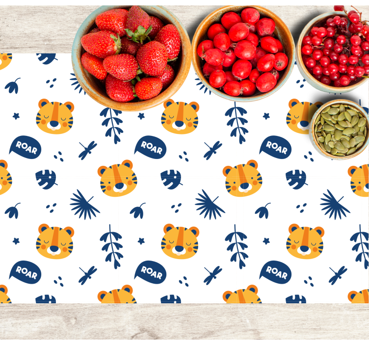 Tischset kinder mit tigerkopf-muster - TenStickers