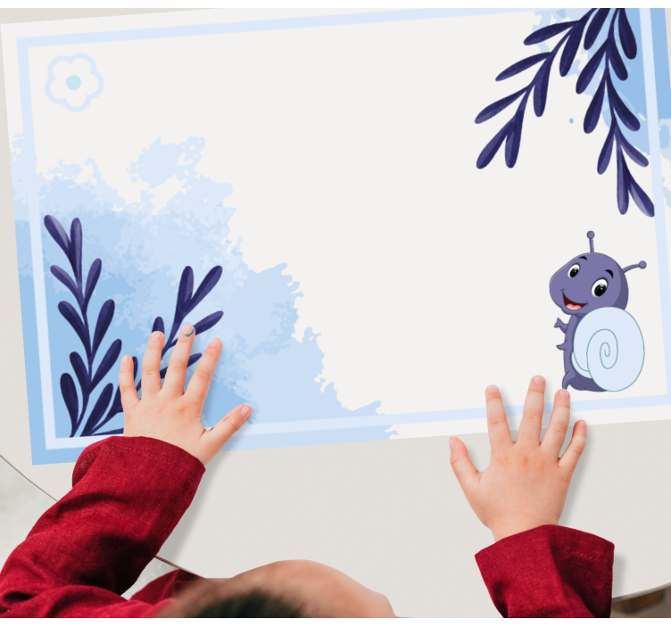 Tischset kinder schneckenfigur mit blättern - TenStickers