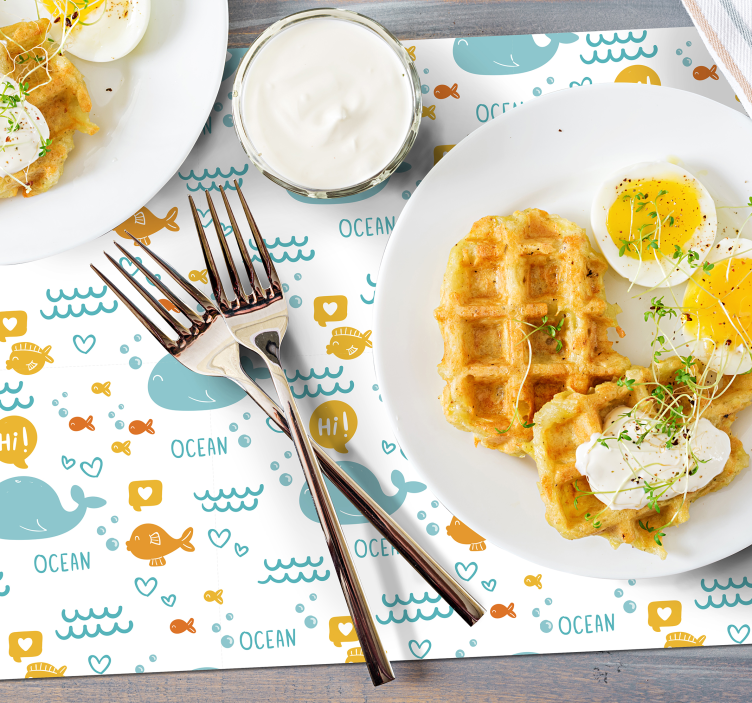 Tischset Kinder meeresbewohner - TenStickers