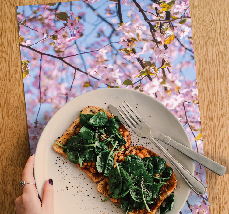 Tischset mit blühenden kirschblüten - TenStickers