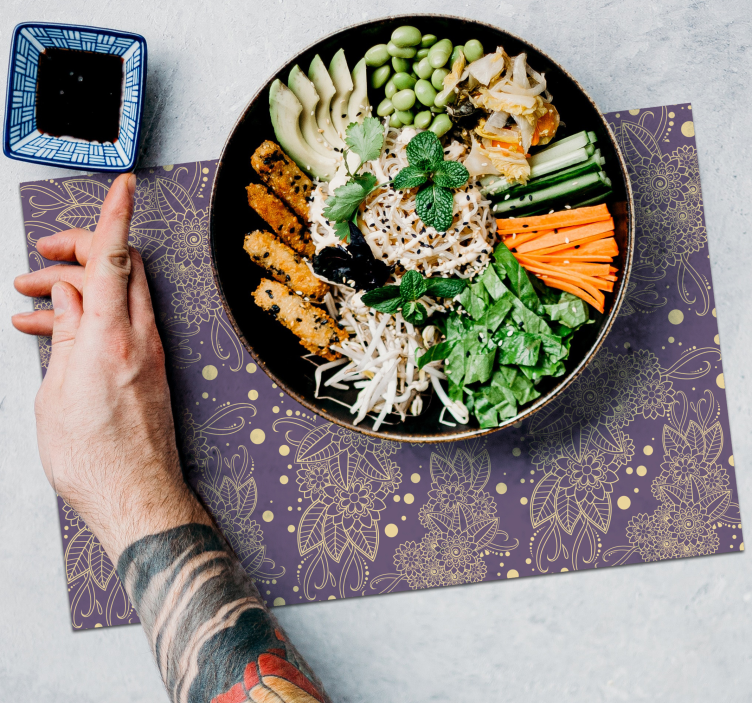 Tischset mit botanischer illustrations-hintergrund - TenStickers