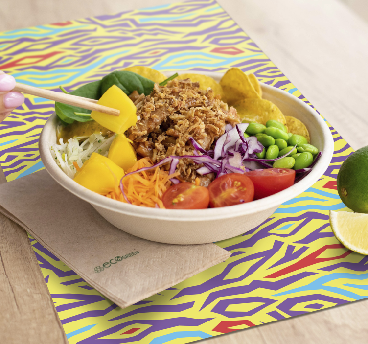 Tischset mit buntem abstraktem muster - TenStickers