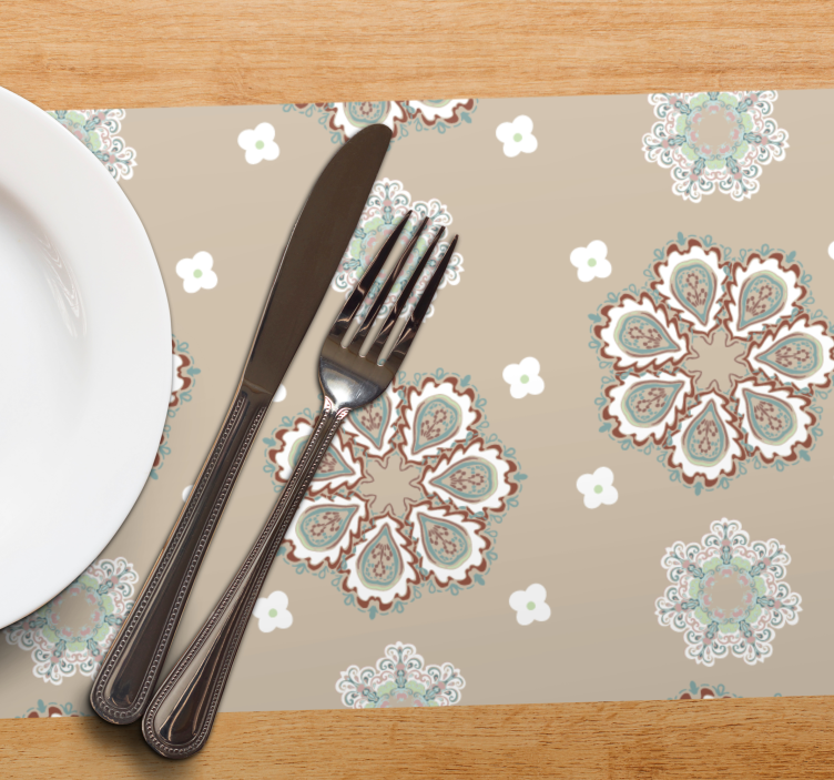 Tischset mit eleganten blumenmustern - TenStickers