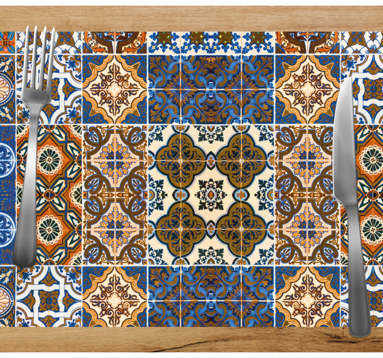 Tischset mit filigranen fliesenmustern - TenStickers