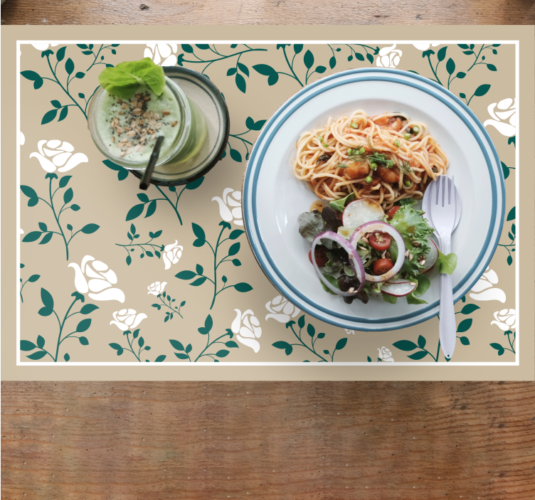 Tischset mit floralem grünmuster - TenStickers