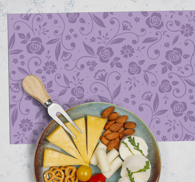 Tischset mit floralem lila muster - TenStickers