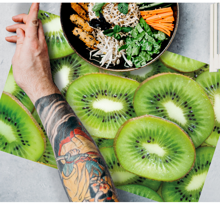 Tischset mit frischen kiwi-scheiben - TenStickers