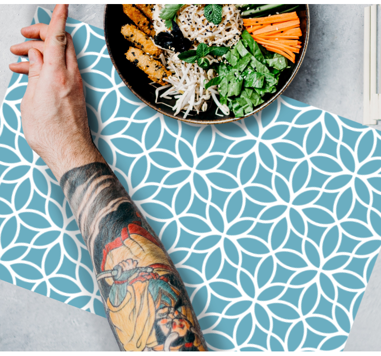 Tischset mit geometrischem blumenmuster - TenStickers