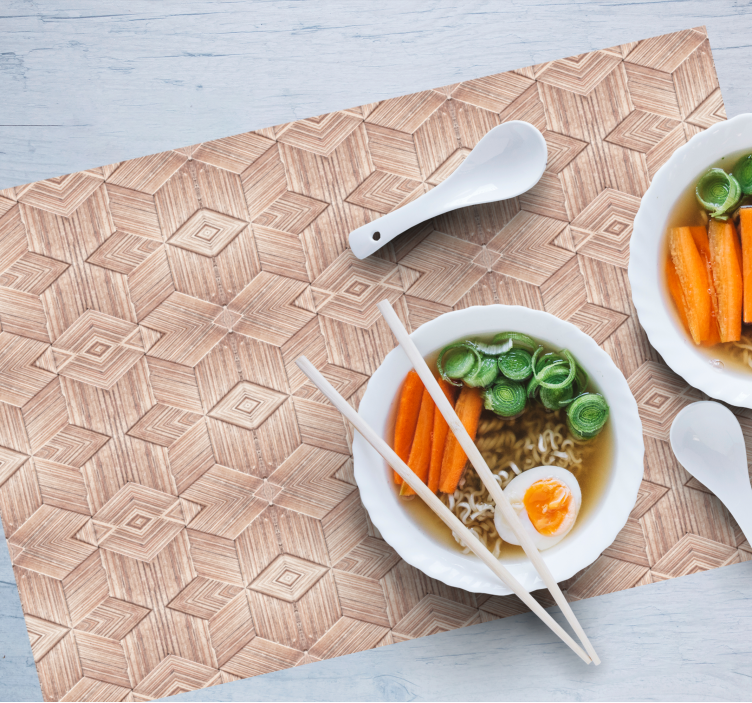 Tischset mit geometrischem holzdesign - TenStickers
