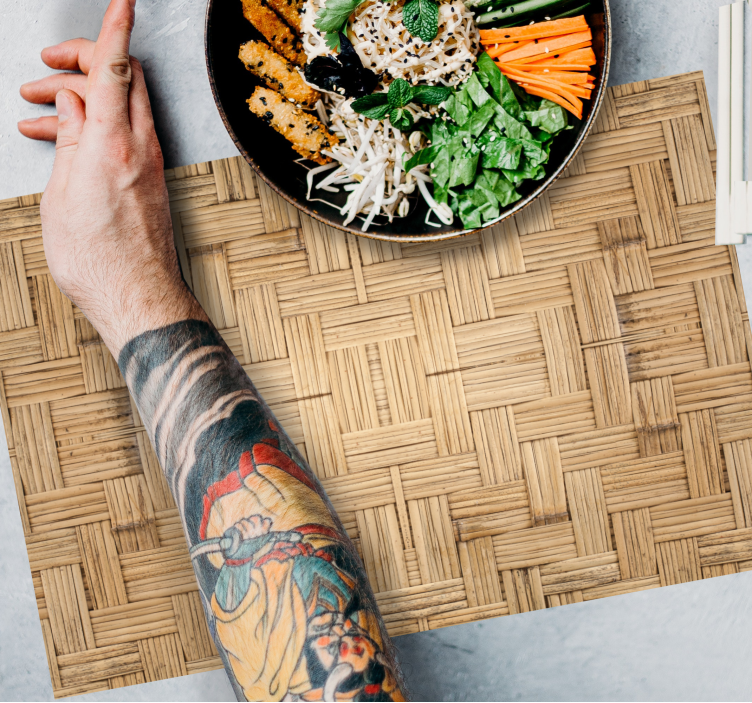 Tischset mit gewebter bambusoberfläche - TenStickers