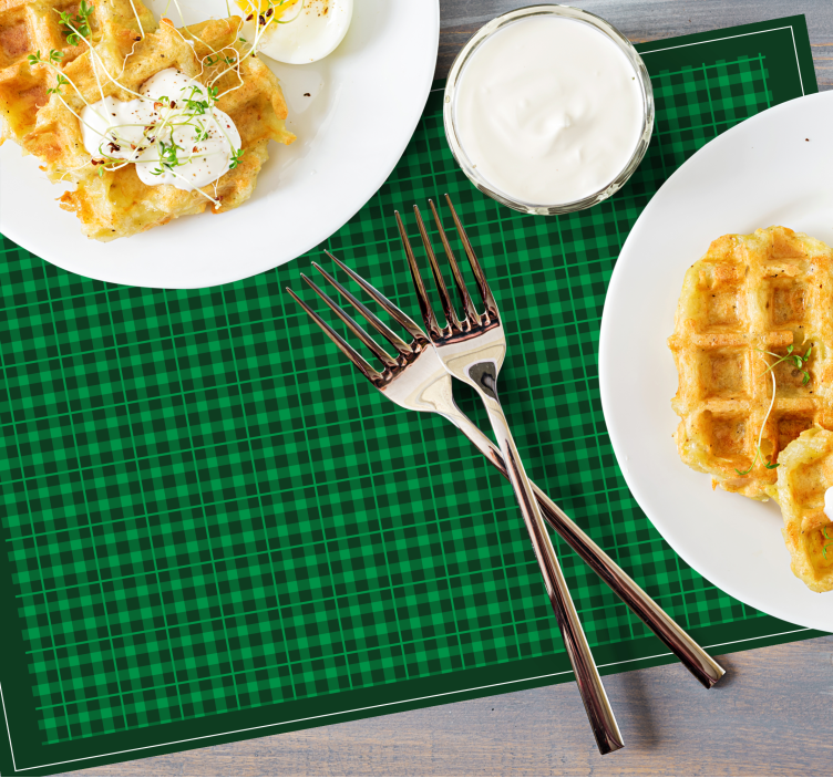 Tischset mit kariertem grünen muster - TenStickers