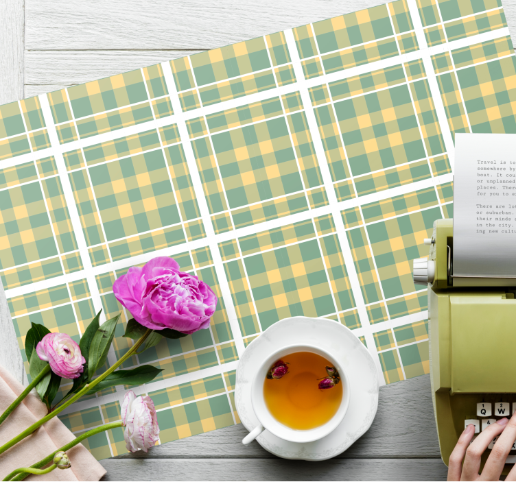 Tischset mit kariertem textilmuster - TenStickers