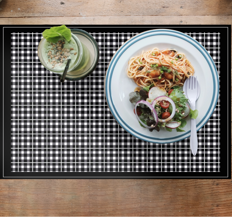 Tischset mit kariertem tischdesign - TenStickers