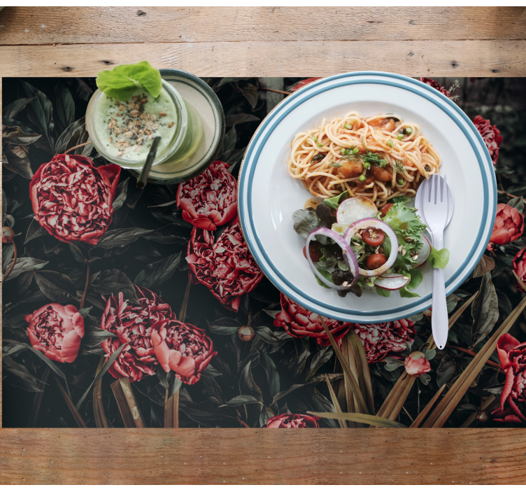 Tischset mit lebendigem blumenmuster - TenStickers