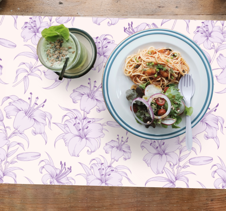 Tischset mit lilienblütenmuster - TenStickers