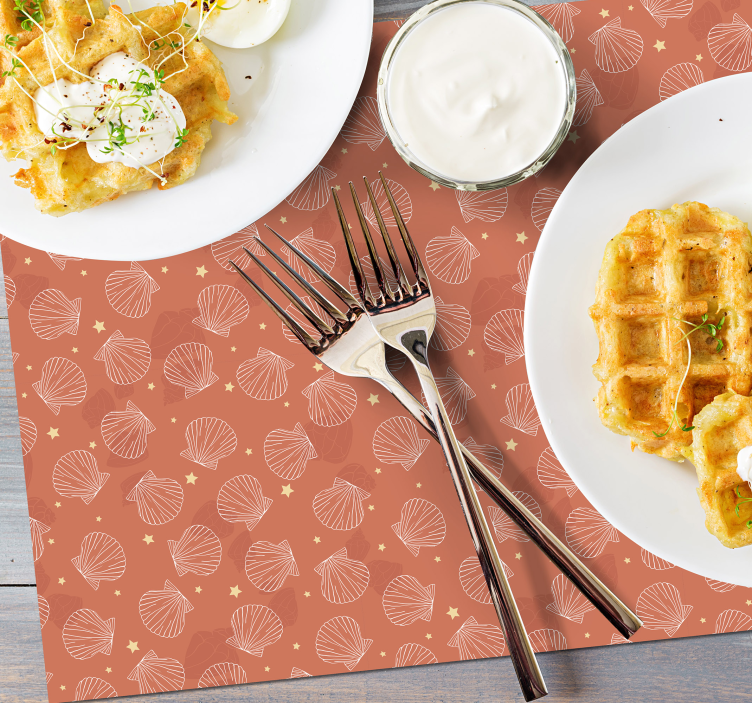 Tischset mit muschel-muster für den tisch - TenStickers