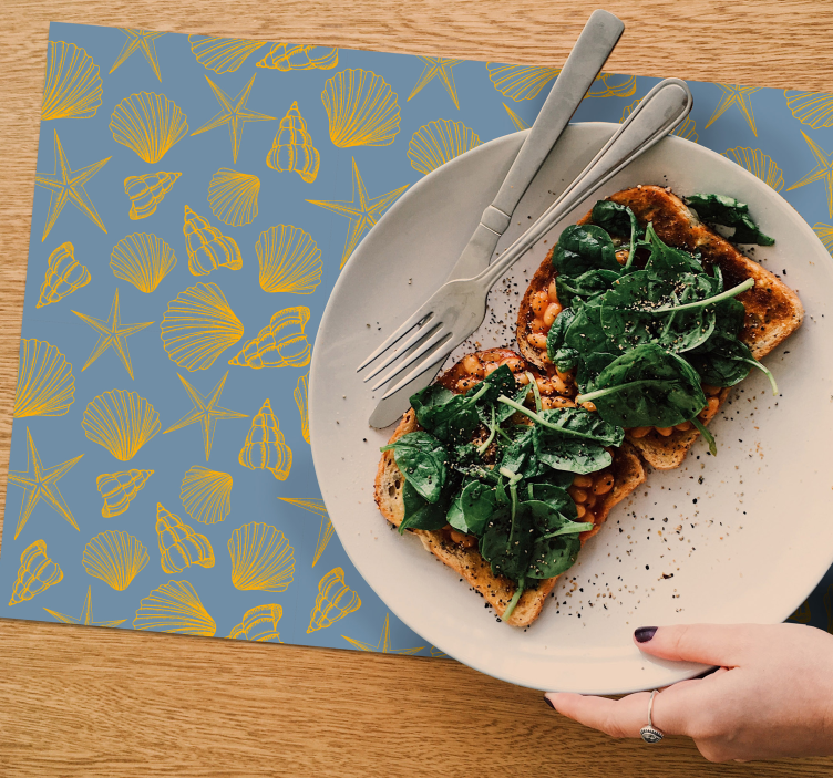 Tischset mit muschel-musterplatte - TenStickers