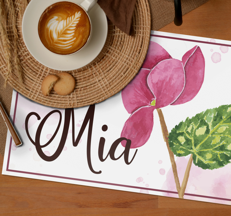 Tischset mit Namen Alpenblume Violett mit Name - TenStickers