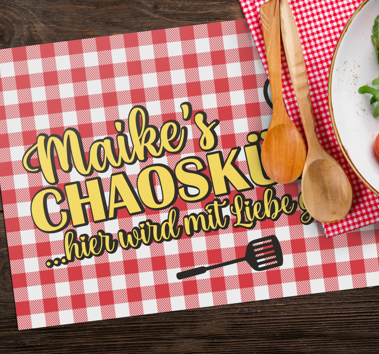 Tischset mit Namen Chaos Küche - TenStickers