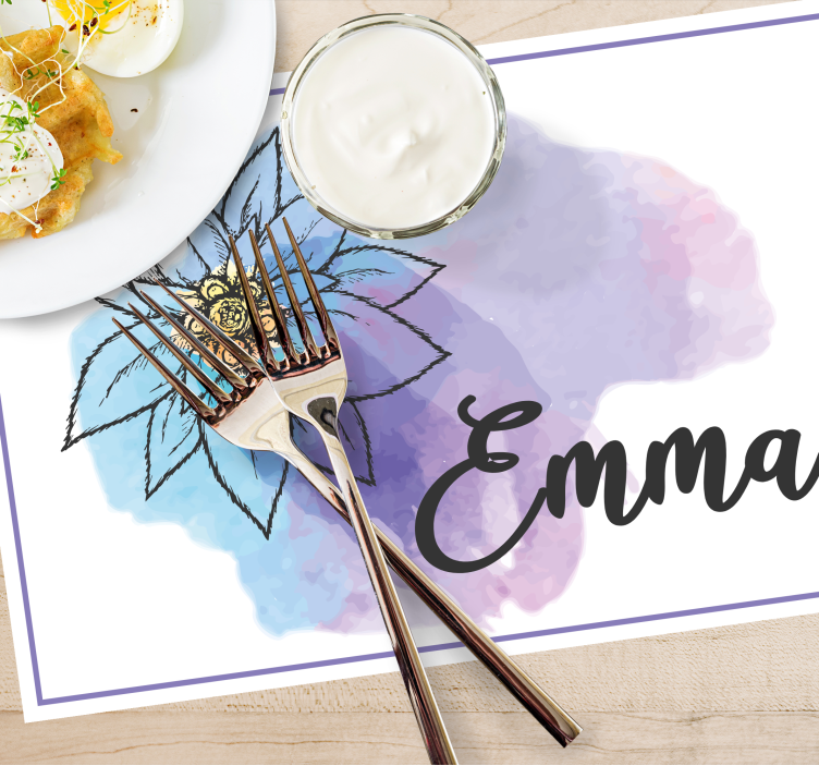 Tischset Edelweiß mit Name - TenStickers