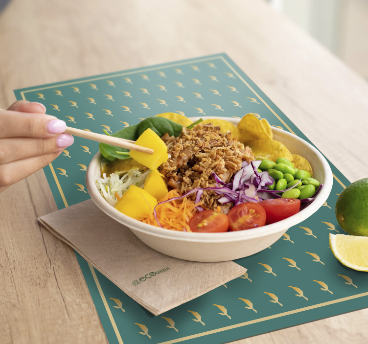 Tischset mit namen elegante gemusterte oberfläche - TenStickers