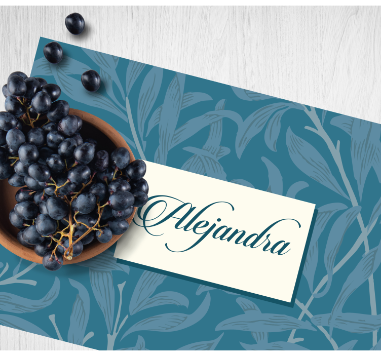 Tischset mit namen im eleganten blätterdesign - TenStickers