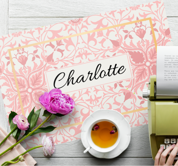 Tischset mit namen individuelles pflanzenarrangement - TenStickers