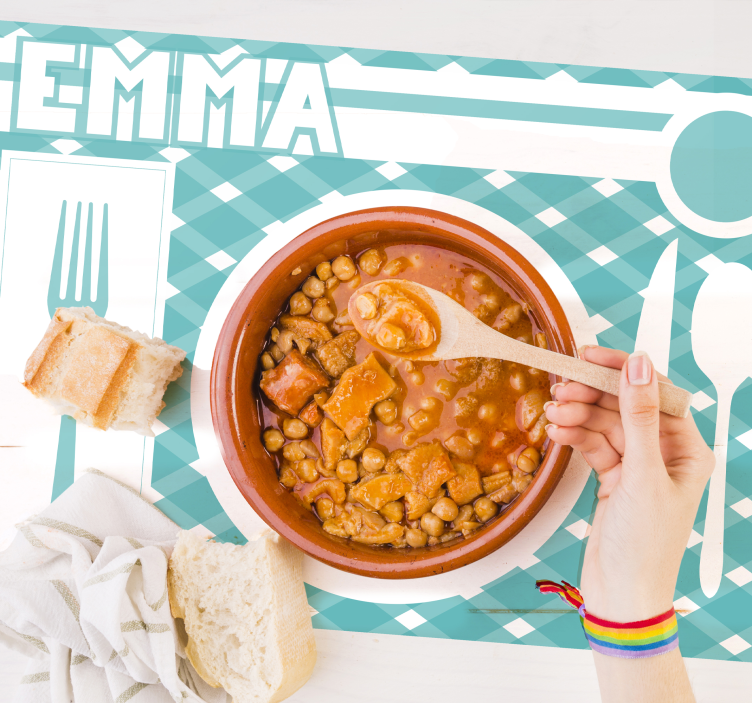 Tischset mit namen personalisierte essmatte - TenStickers