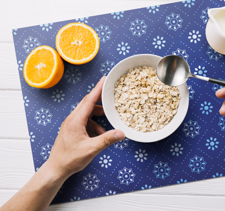 Tischset mit navyblauem muster - TenStickers