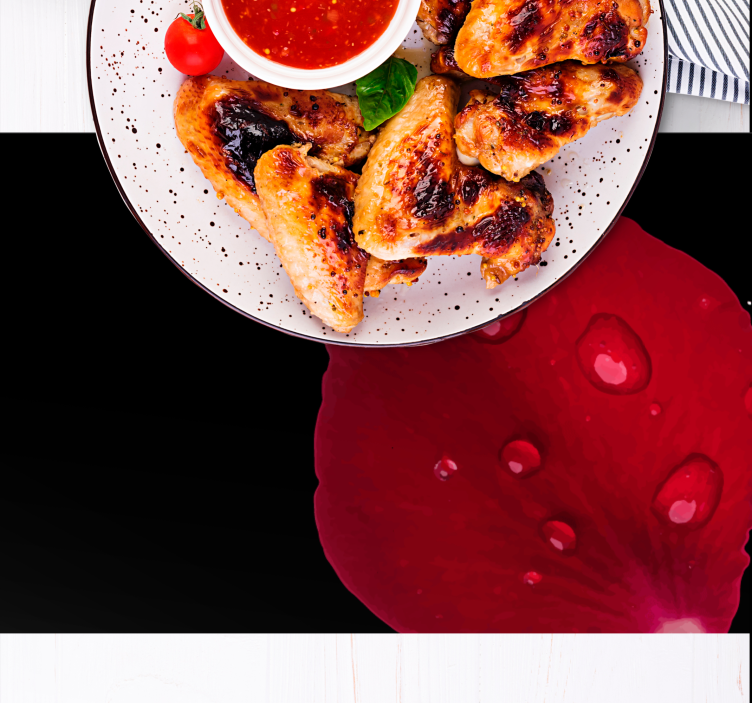 Tischset mit roter blütenoberfläche - TenStickers