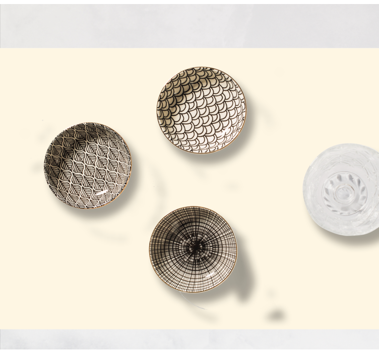 Tischset mit stilvollen gemusterten schalen - TenStickers