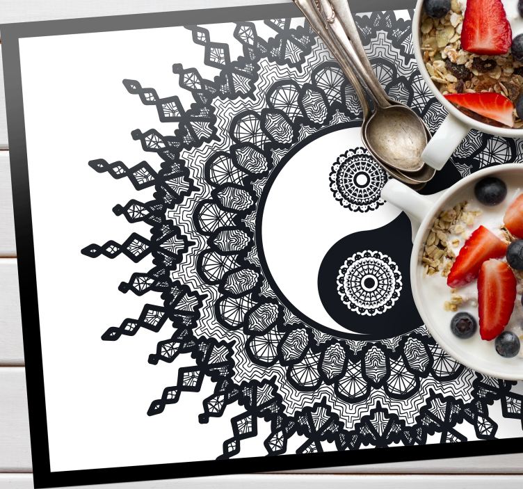 Tischset mit yin yang mandala muster - TenStickers