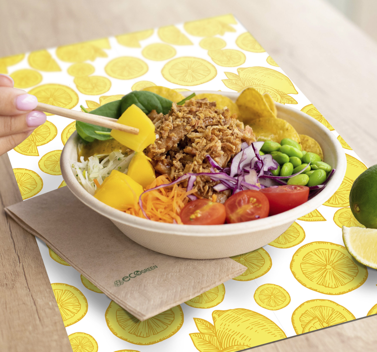 Tischset mit zitronenscheiben-muster - TenStickers