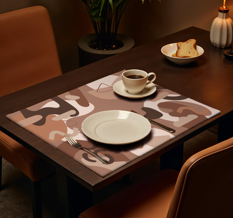 Tischset modern abstrakte formen mocha mousse - TenStickers