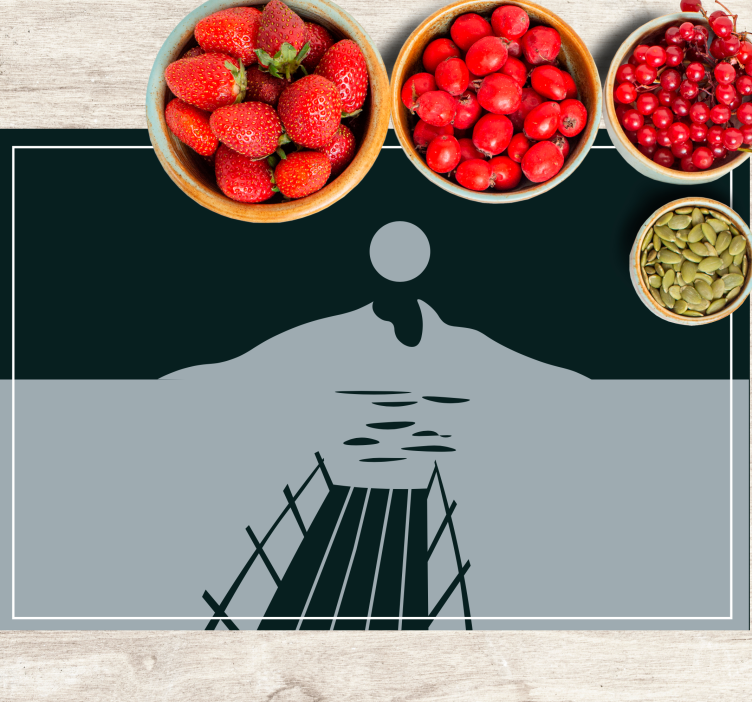 Tischset modern brücke über wasser - TenStickers