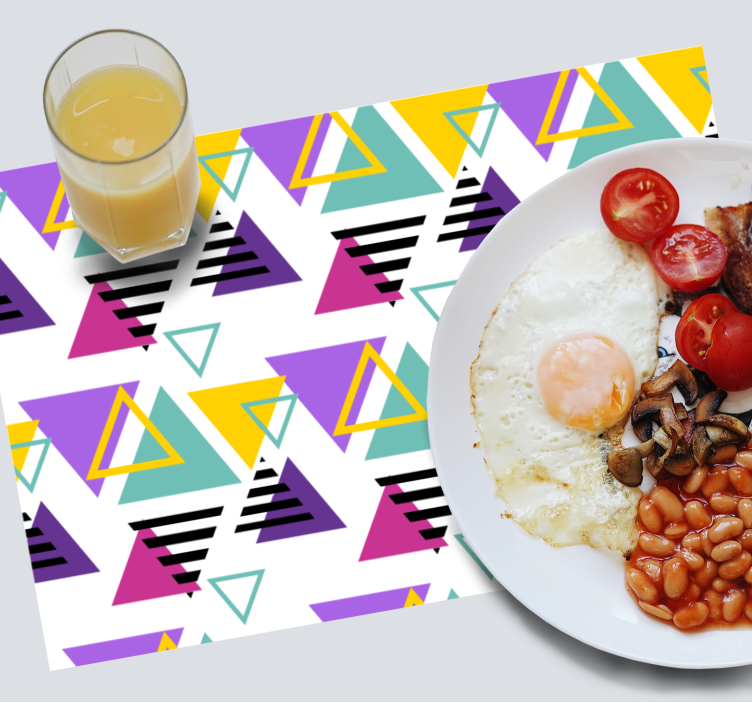 Tischset modern bunte geometrische dreiecke - TenStickers