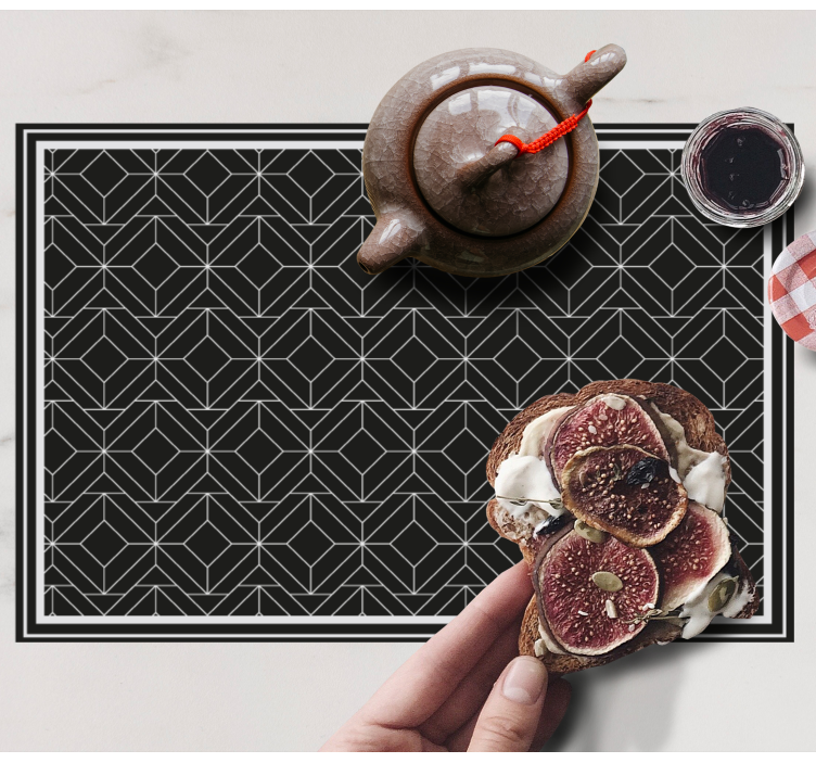 Tischset modern geometrische schwarze oberfläche - TenStickers