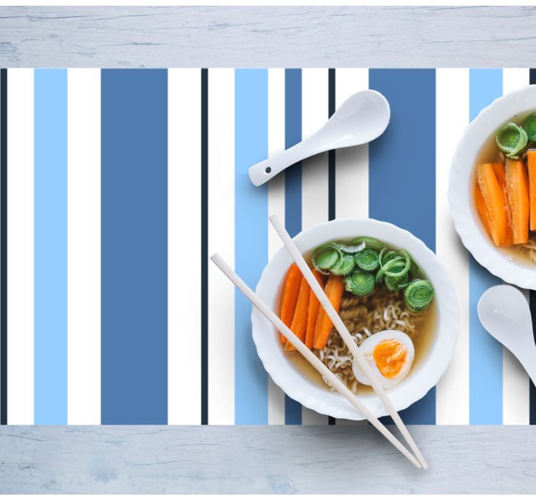 Tischset modern gestreifte blaue platzsets - TenStickers