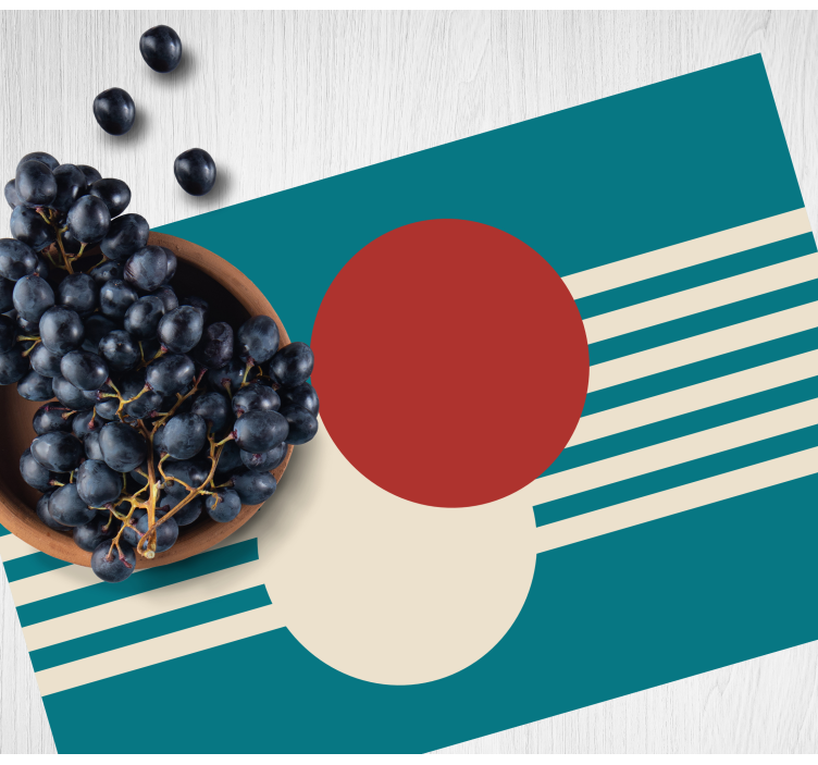 Tischset modern mit abstrakten bunten formen - TenStickers