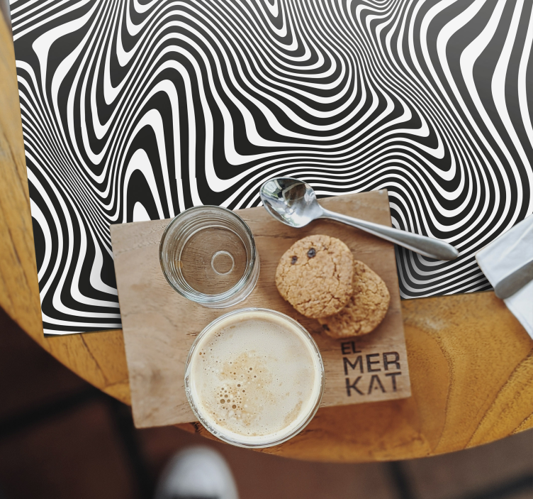 Tischset modern mit fließenden schwarzen mustern - TenStickers