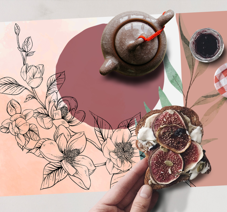 Tischset modern mit floralem minimalistischem akzent - TenStickers