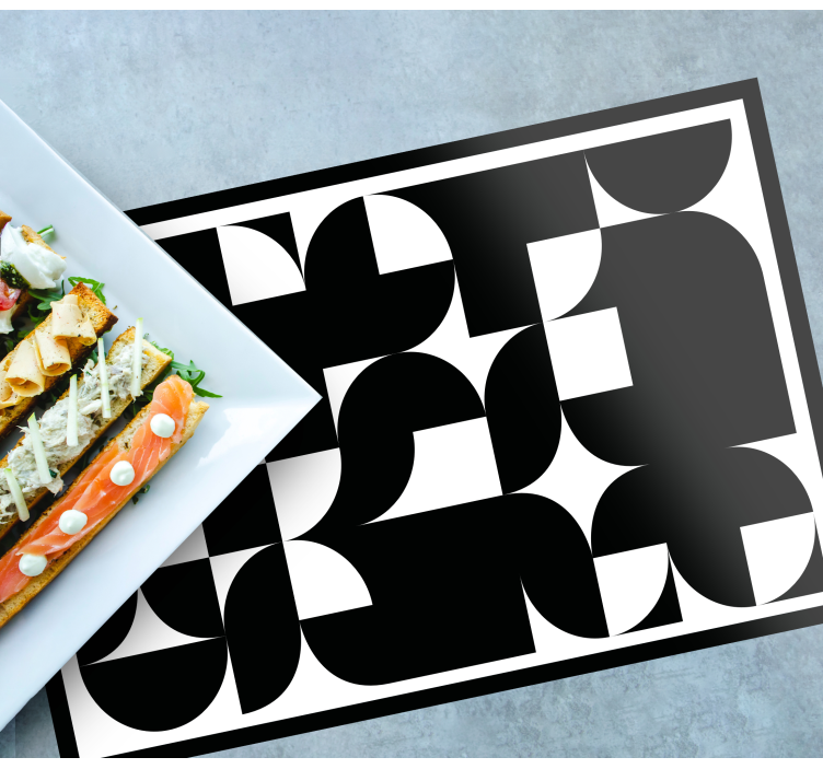 Tischset modern mit geometrischem schwarzmotiv - TenStickers