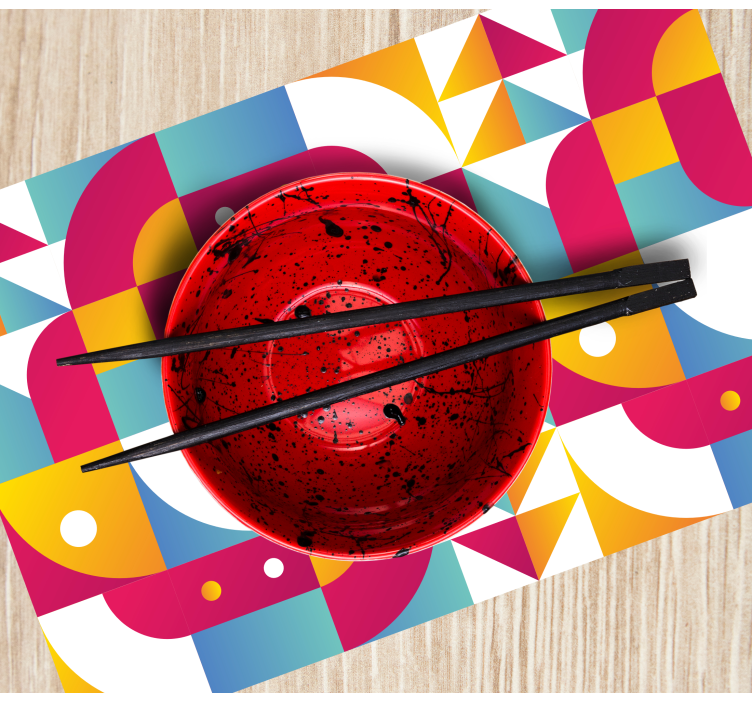 Tischset modern mit kräftigen geometrischen mustern - TenStickers