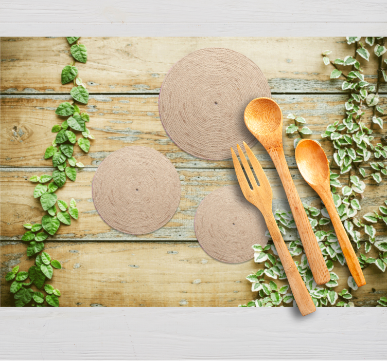 Tischset modern mit natürlichem untersetzer set - TenStickers