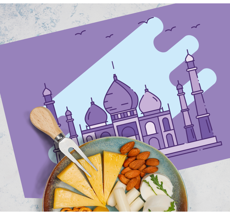 Tischset modern mit taj mahal silhouette - TenStickers