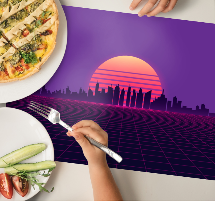 Tischset modern sonnenuntergang skyline ansicht - TenStickers
